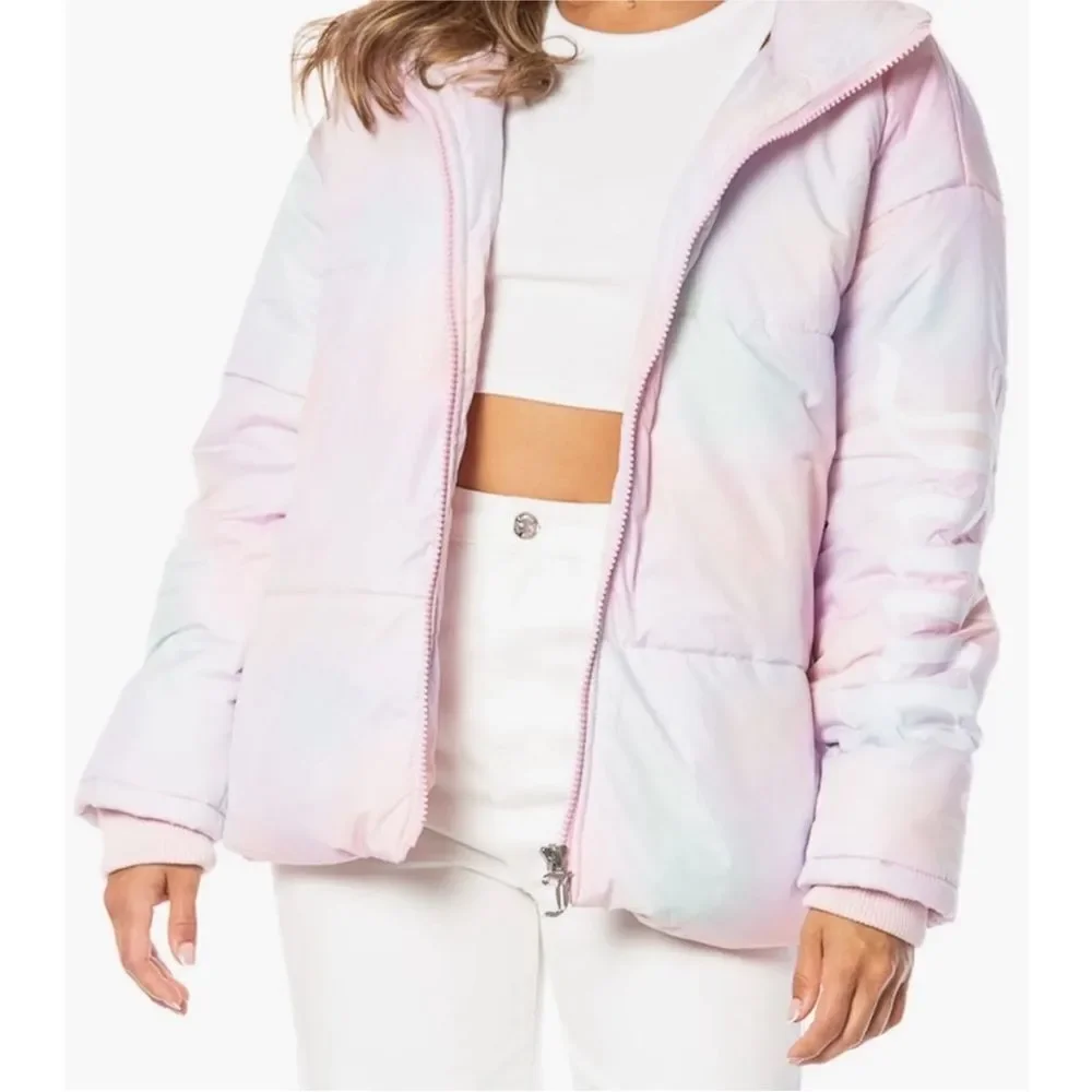 Revolve Juicy Couture Avalon Cotton Candy Tie Dye Pastel Puffer Jacket Size M